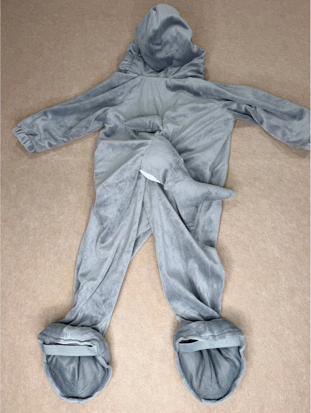 Kids shark costume plush hooded jumpsuit halloween cosplay dress up 18-24mo.